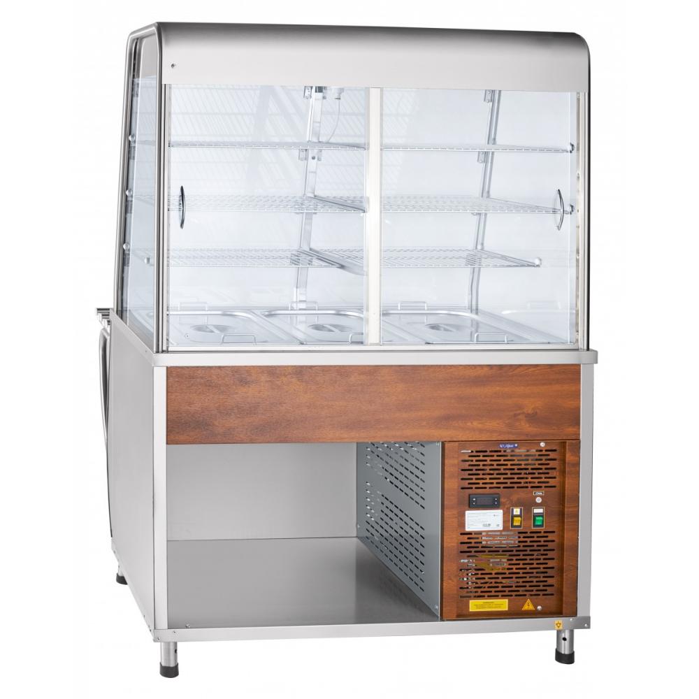 Холодильная витрина-прилавок ABAT ПВВ(Н)-70Т-С-НШ под дерево (ПРЕМЬЕР)