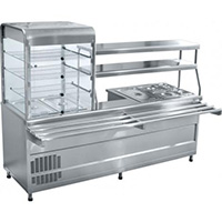 Холодильный мармитный прилавок-витрина ABAT ПВХМ-70КМУ