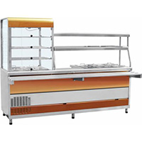 Холодильный мармитный прилавок-витрина ABAT ПВХМ-70КМУ красное золото