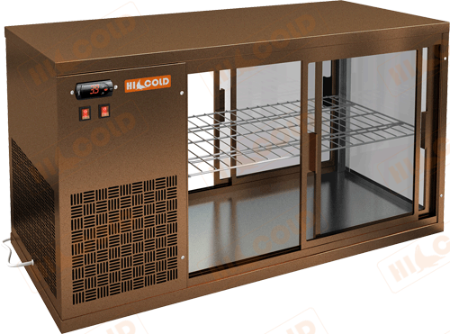 Настольная холодильная витрина сквозная  HICOLD  VRL T 900 L Bronze
