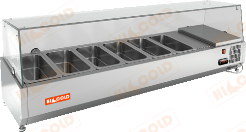Настольная охлаждаемая витрина для ингредиентов  HICOLD  VRTG 1390 1/4