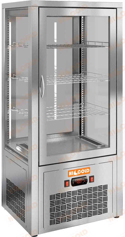 Настольная вертикальная сквозная холодильная витрина  HICOLD  VRC T 100