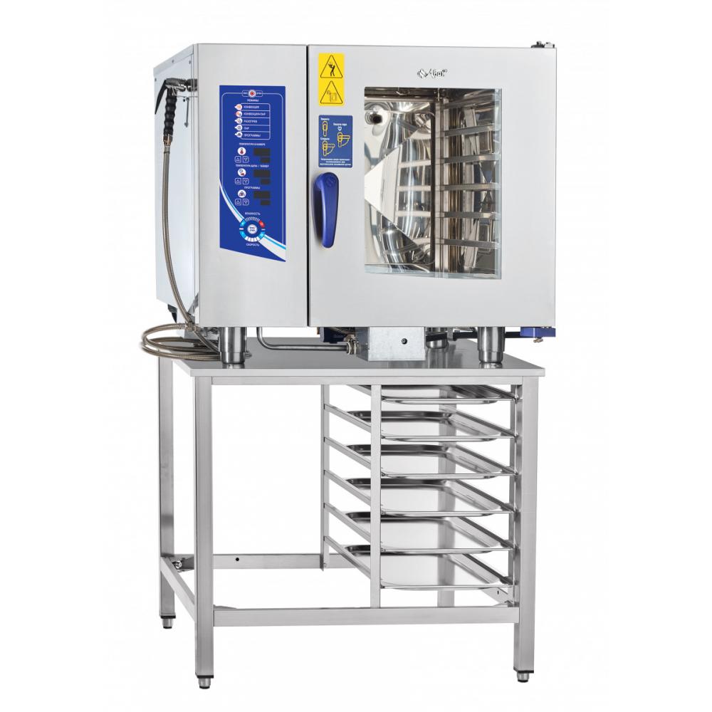 Пароконвектомат ABAT ПКА 6-1/1ПМ2 (лицо нерж.) бойлерный