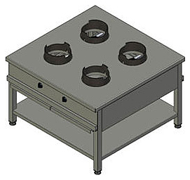 Плита газовая Вулкан KSW 04 8791 WOK