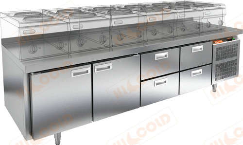 Стол морозильный под тепловое оборудование  HICOLD  GN 1122/BT LT