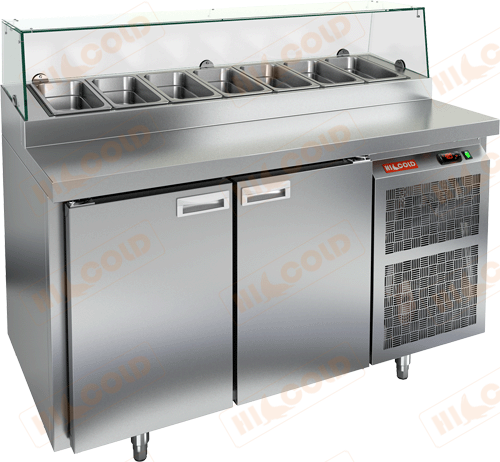 Стол охлаждаемый для пиццы  HICOLD  PZ1-11/GN стекло