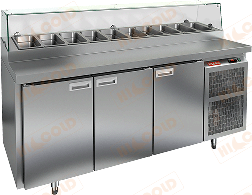 Стол охлаждаемый для пиццы  HICOLD  PZ2-111/GN стекло