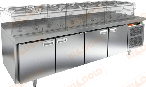 Стол охлаждаемый под тепловое оборудование  HICOLD  GN 1111/TN LT