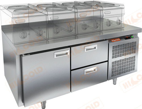 Стол охлаждаемый под тепловое оборудование  HICOLD  GN 12/TN LT
