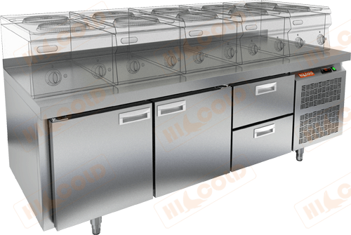 Стол охлаждаемый под тепловое оборудование  HICOLD  SN 112/TN LT