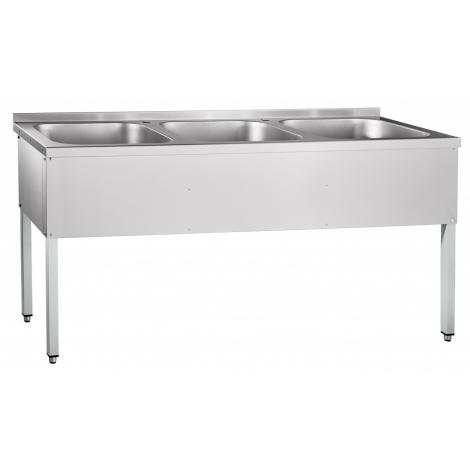 Ванна моечная трехсекционная ABAT ВМП-6-3-5РЧ (каркас крашеный) ― Официальный сайт Российских производителей промышленного оборудования